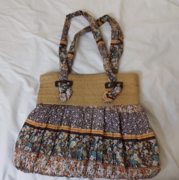 Unknown Handbags - Boho purse handbag wicker floral